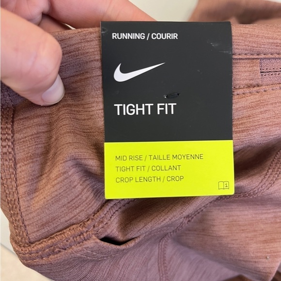 Nike Running Fast Mid Rise Dri-Fit Tights in Mauve XS - Picture 8 of 12